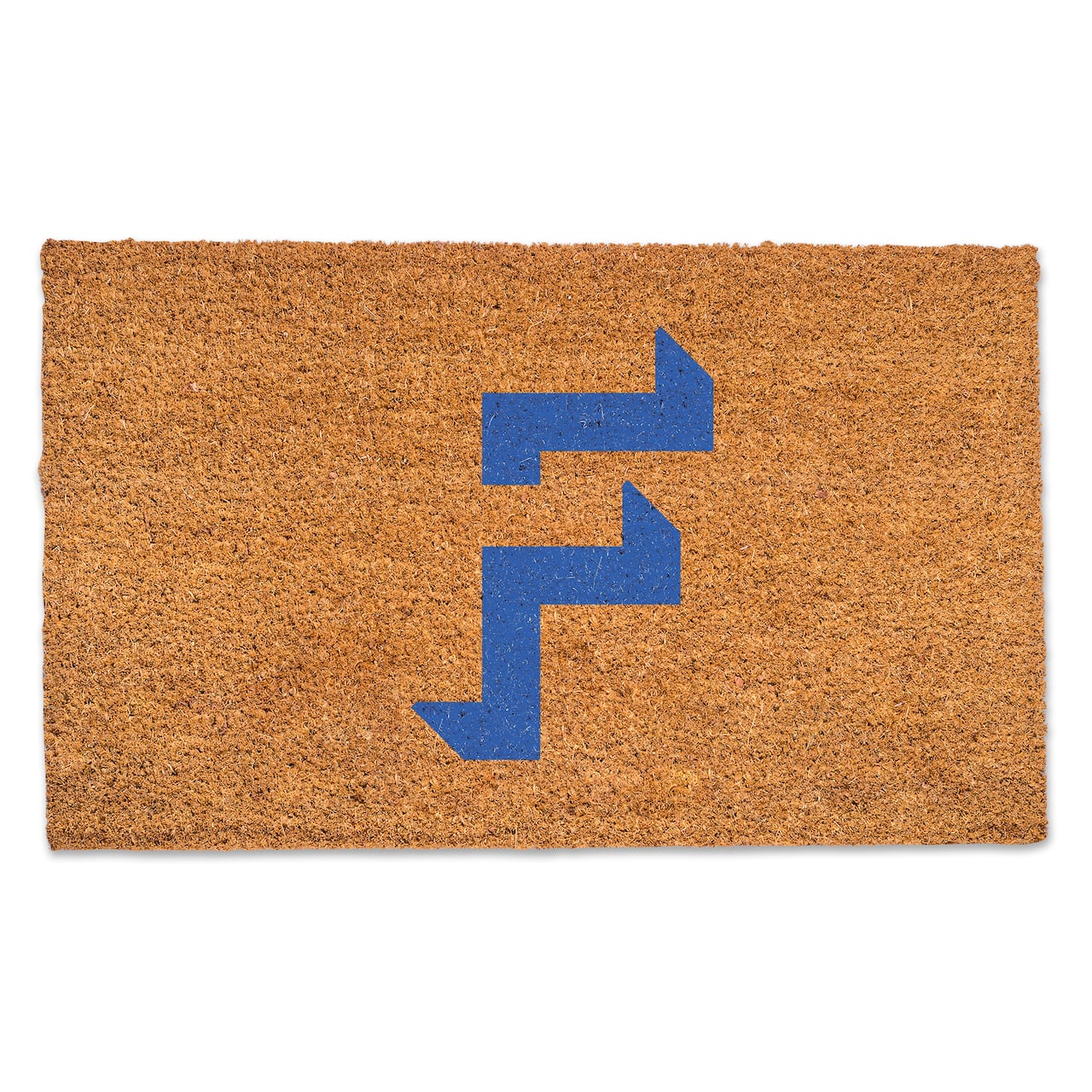 Blue Shadow Monogram Natural Coir Doormat